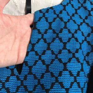 Kenzie Blue Textured V-Neck Fit & Flare